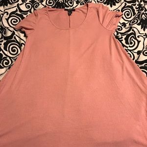 pink ribbed skater dress